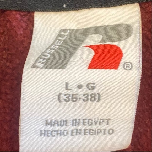 Russel Athletic Sweatpants Men's size Large burgundy red drawstring pockets - Picture 8 of 9